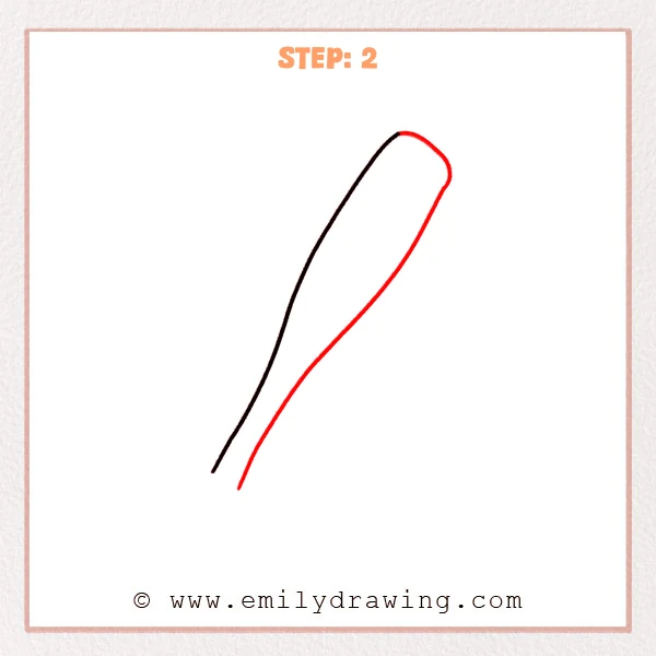 how to draw a baseball bat - Step 2